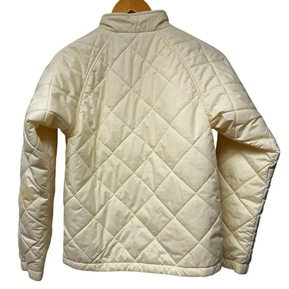 Patagonia Girls Size 12 Large Kids Butter Yellow Diamond Quilted Puffer Jacket